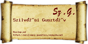 Szilvási Gusztáv névjegykártya